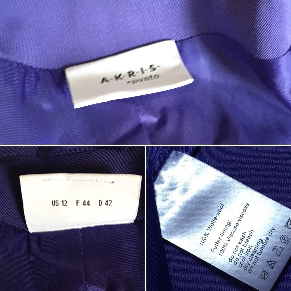 Akris Punto Notch Collar Jacket Blazer Violet 12 - Picture 8 of 8